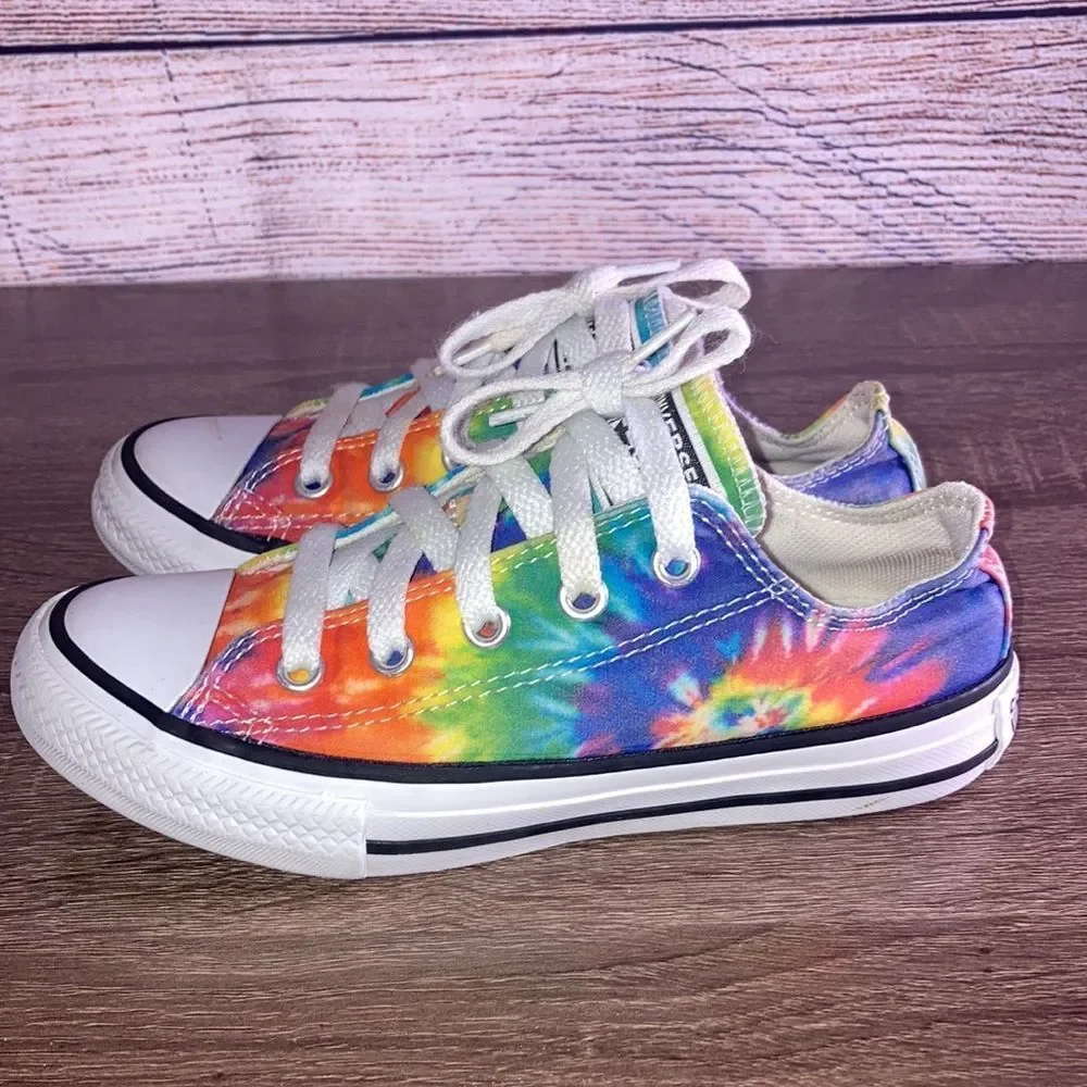 Low Top Converse Unisex Youth Size 12 Tie Dyed